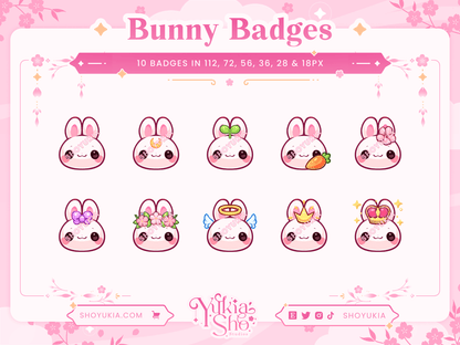 Insignias de Bunny Sub para Twitch/YouTube/Discord