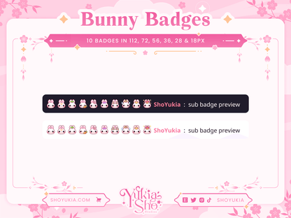 Insignias de Bunny Sub para Twitch/YouTube/Discord