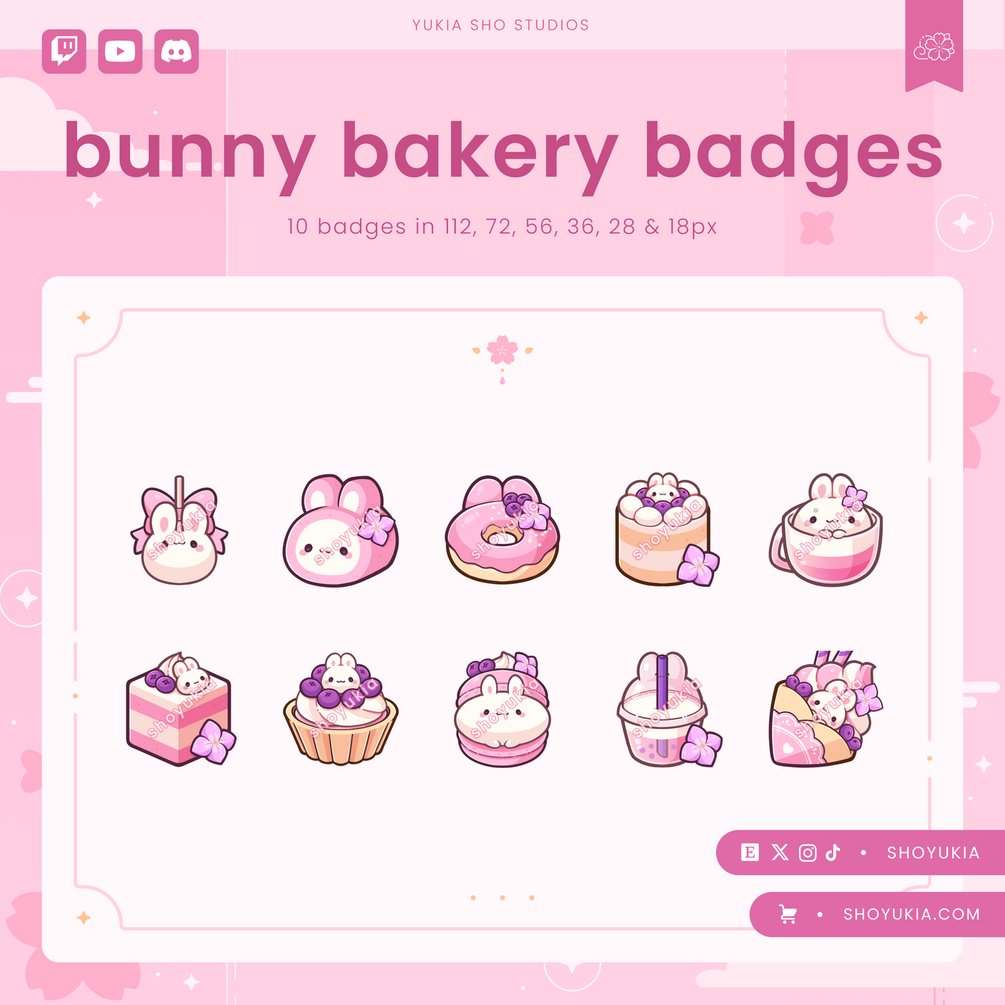 Bunny Bakery Sub Badges