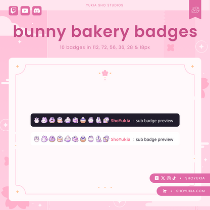 Bunny Bakery Sub Badges