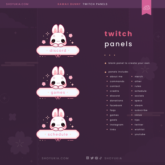 Kawaii Bunny Twitch Panels