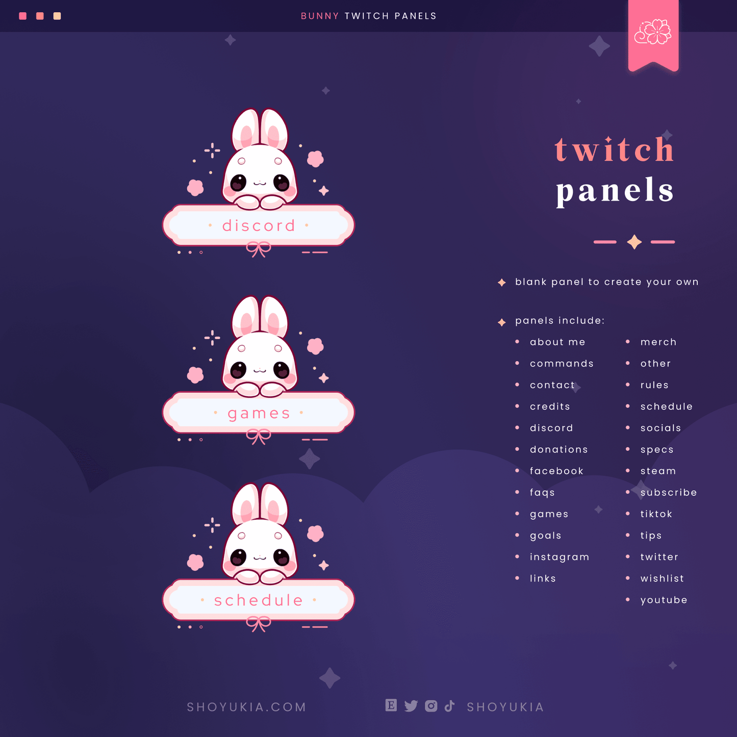 Kawaii Bunny Twitch Panels