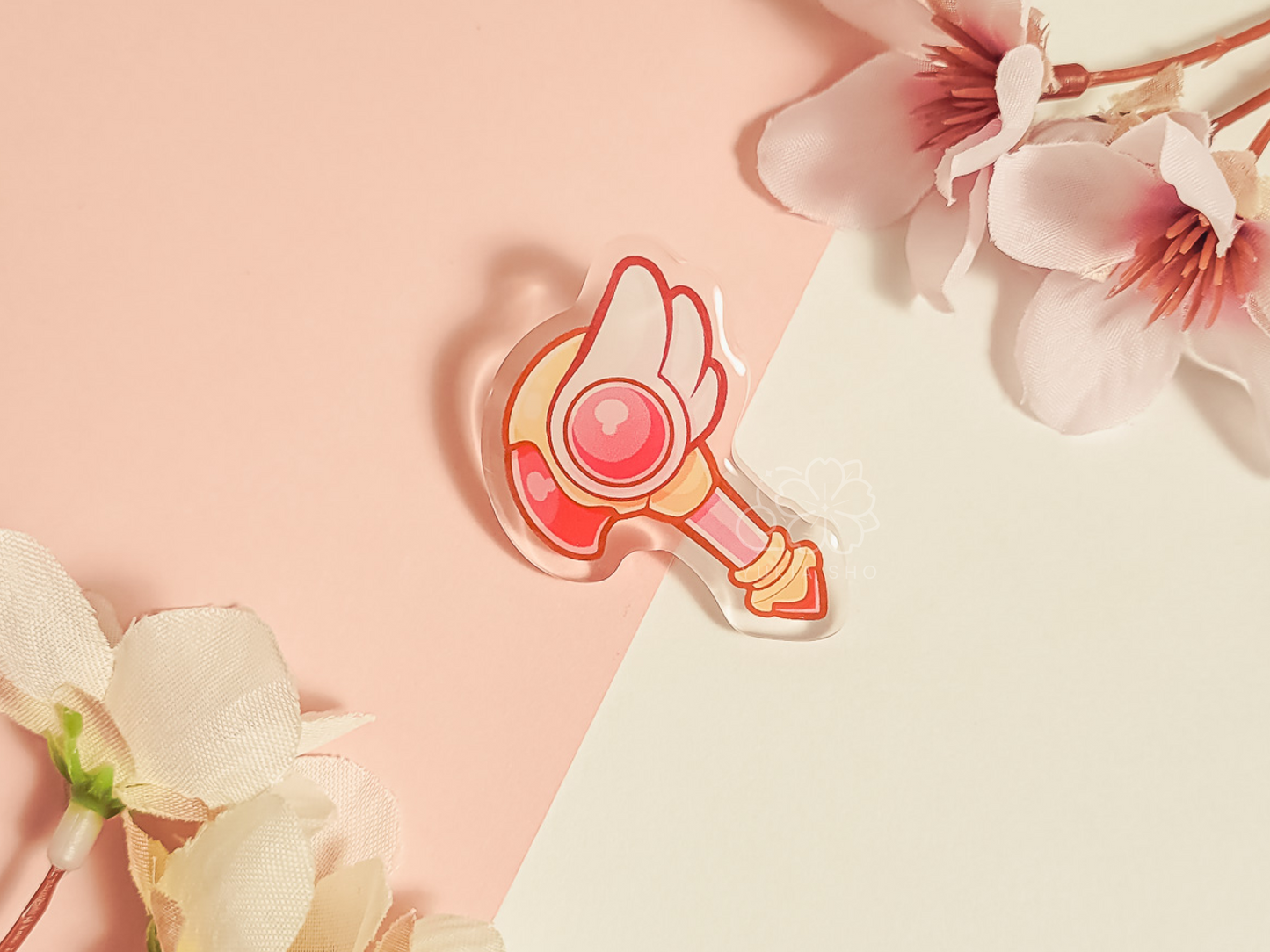 Magical Girl Sakura Clow Staff 1.5" Acrylic Pin