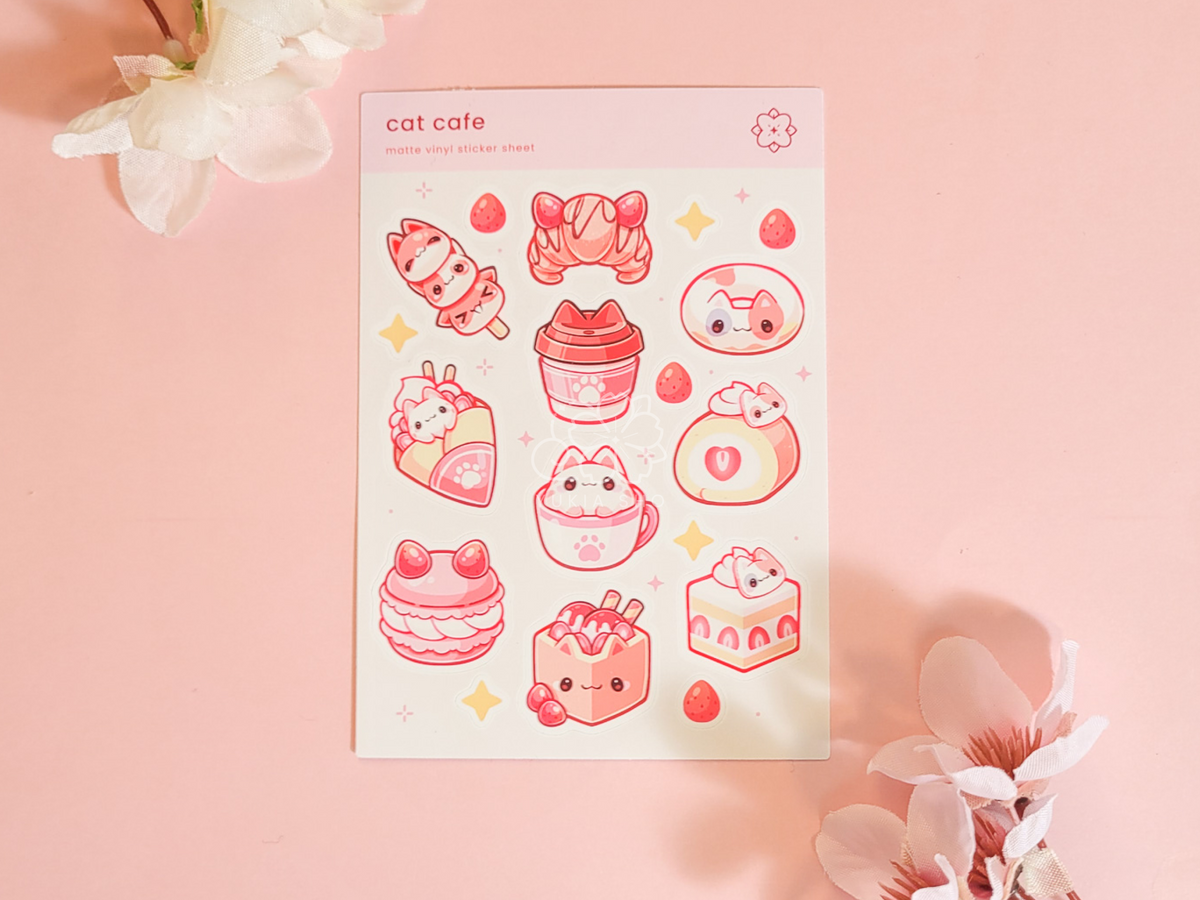 Cat Cafe Mini Sticker Sheet
