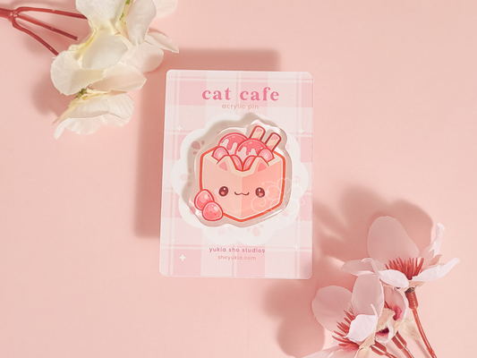 Cat Cafe Honey Brick Toast 1.5"Acrylic Pin