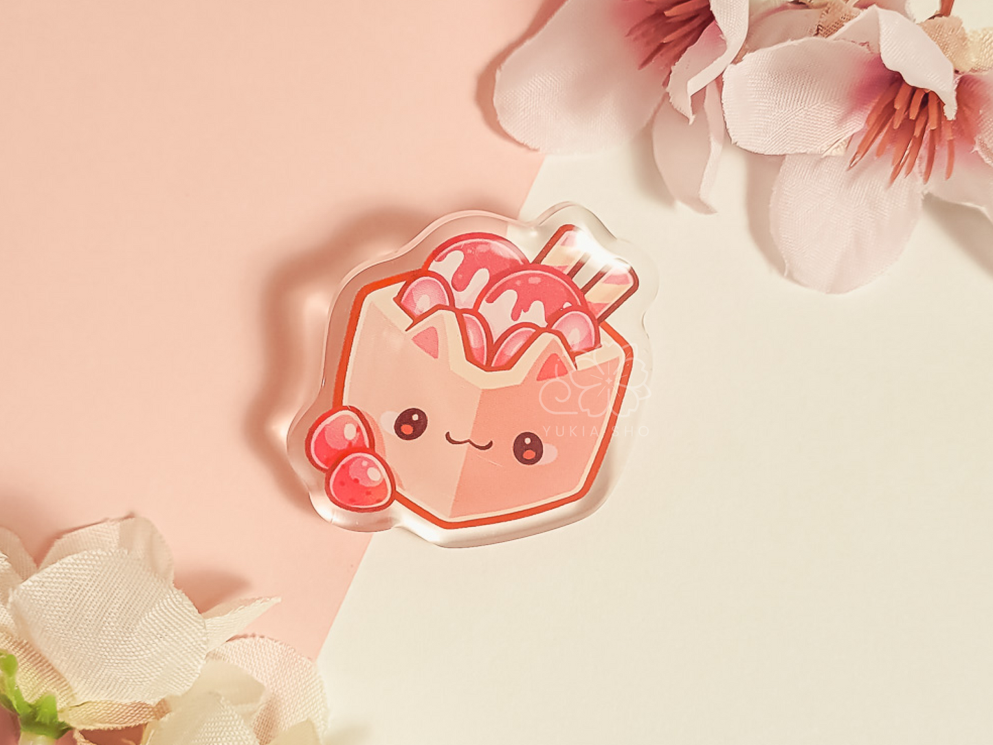 Cat Cafe Honey Brick Toast 1.5"Acrylic Pin