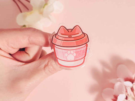 Cat Cafe Coffee 1.5"Acrylic Pin