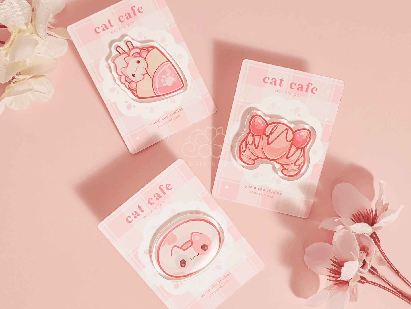 Cat Cafe 1.5"Acrylic Pin Bundle