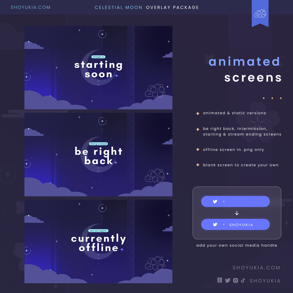 Animated Celestial Moon (Blue) Overlay Package