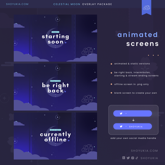 Animated Celestial Moon (Blue) Overlay Package