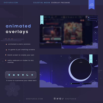 Animated Celestial Moon (Blue) Overlay Package