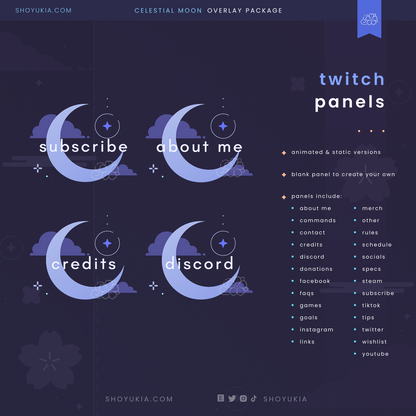 Animated Celestial Moon (Blue) Overlay Package
