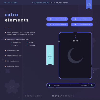 Animated Celestial Moon (Blue) Overlay Package