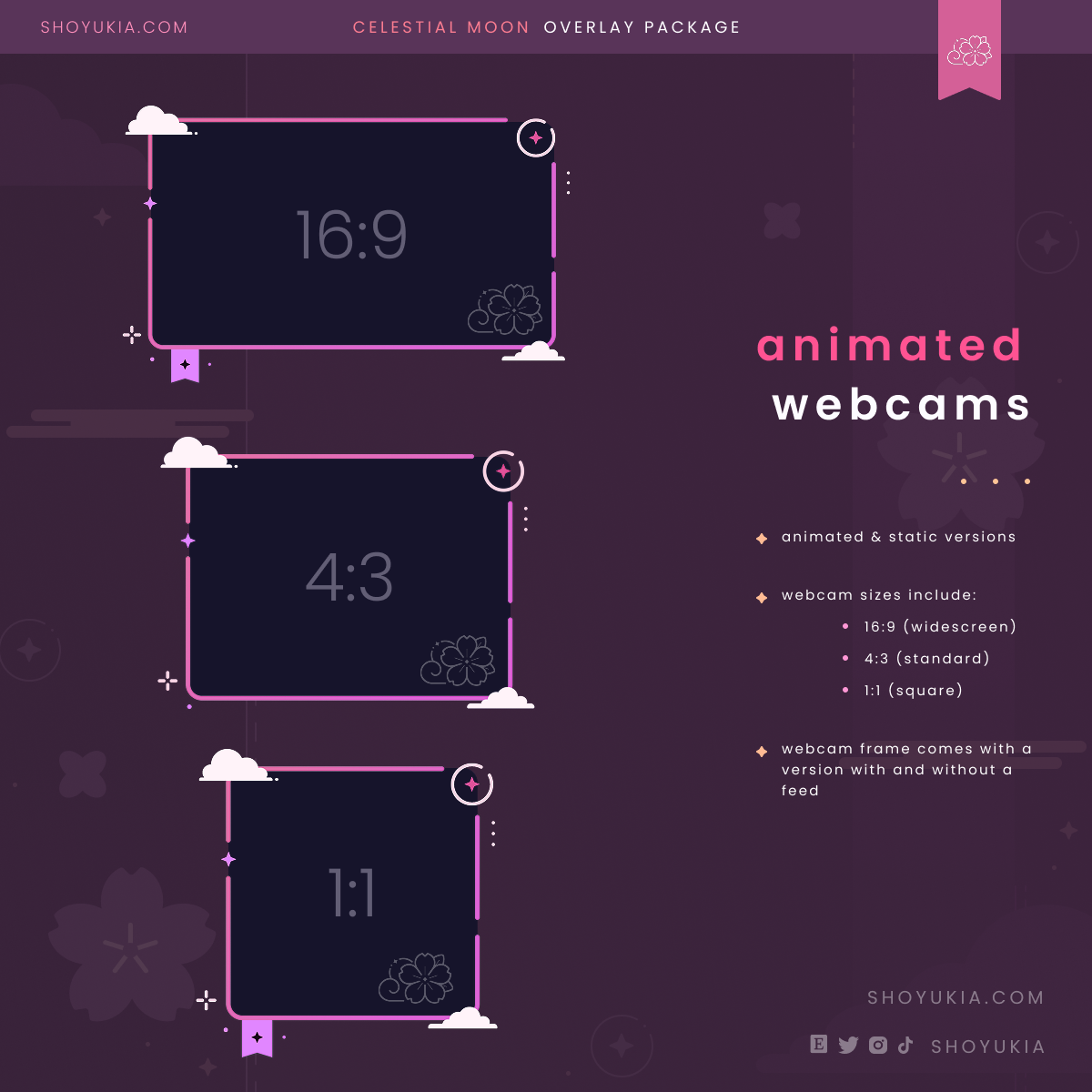 Animated Celestial Moon (Pink) Overlay Package
