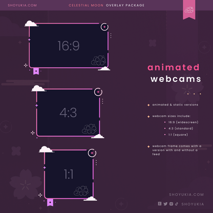 Animated Celestial Moon (Pink) Overlay Package