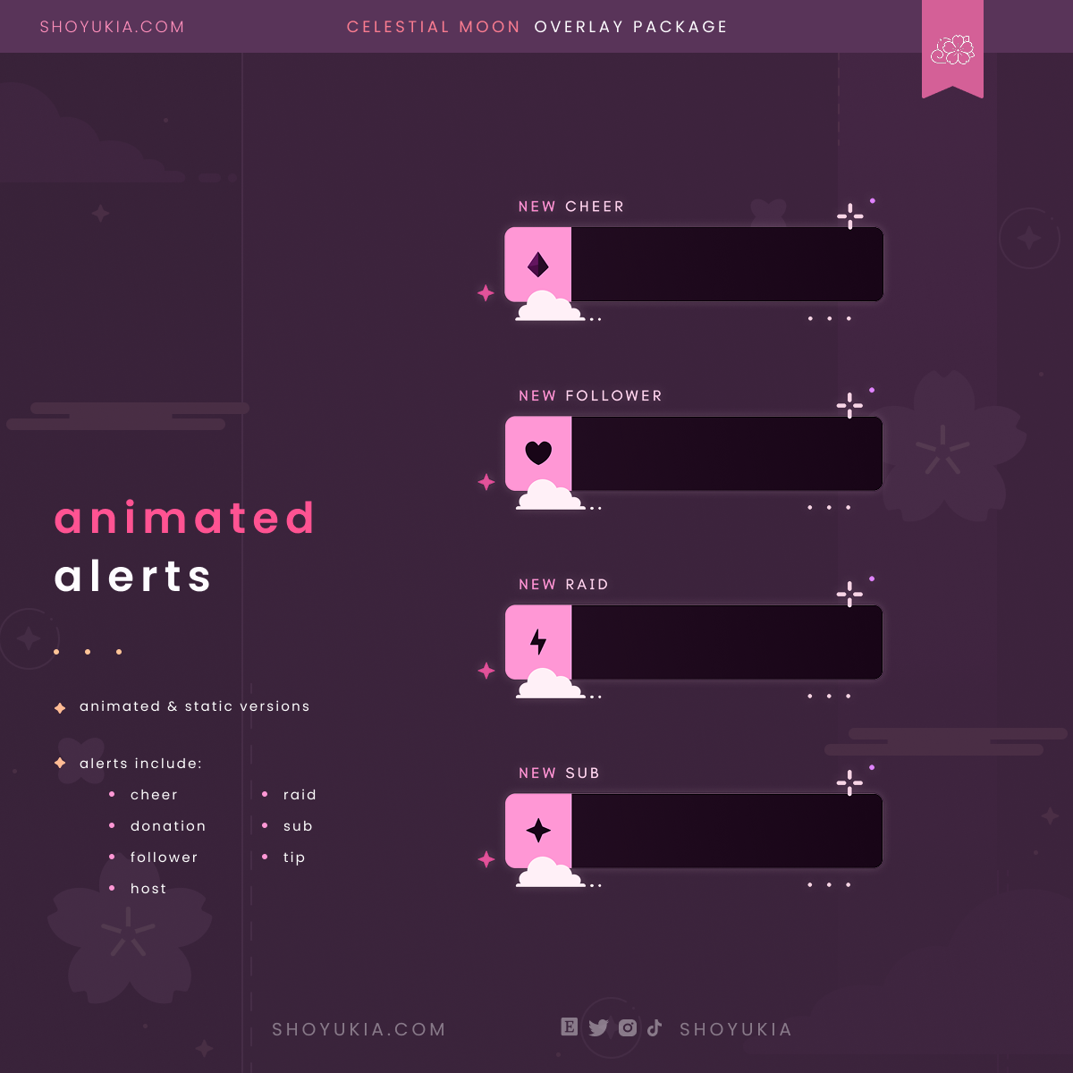 Animated Celestial Moon (Pink) Overlay Package