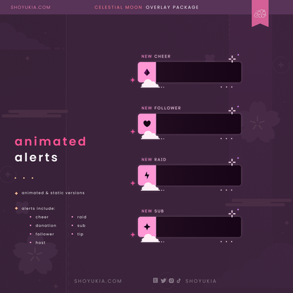 Animated Celestial Moon (Pink) Overlay Package