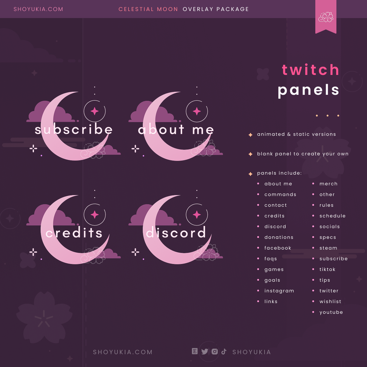 Animated Celestial Moon (Pink) Overlay Package