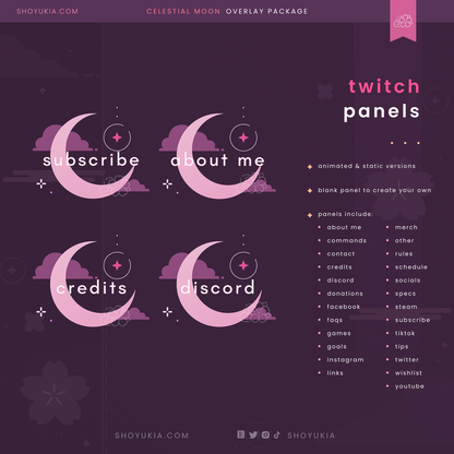 Animated Celestial Moon (Pink) Overlay Package