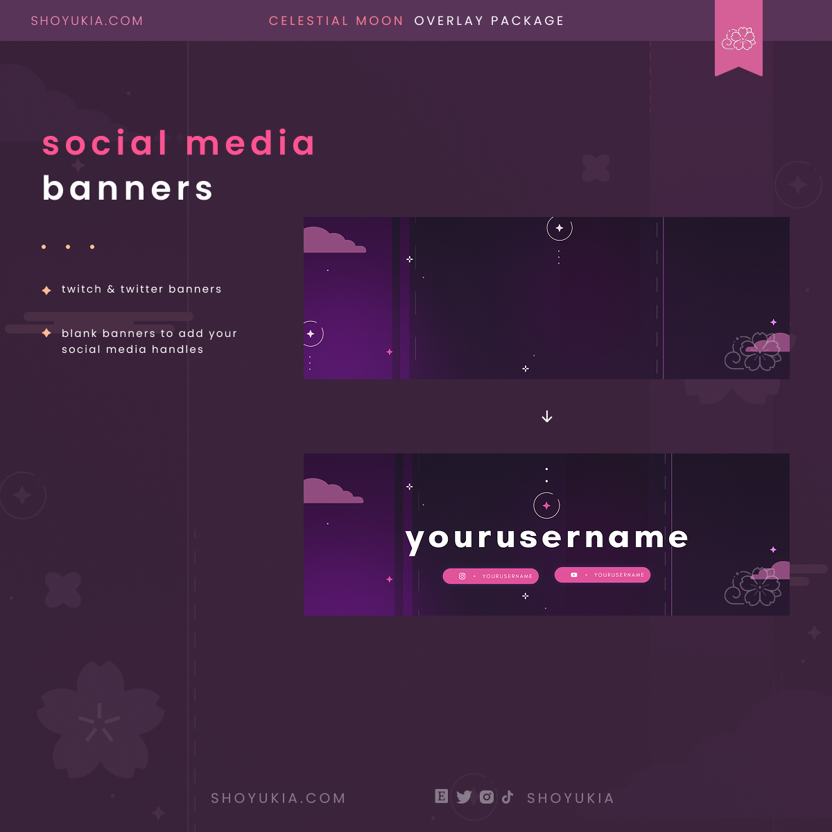 Animated Celestial Moon (Pink) Overlay Package