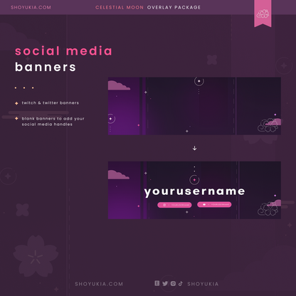 Animated Celestial Moon (Pink) Overlay Package