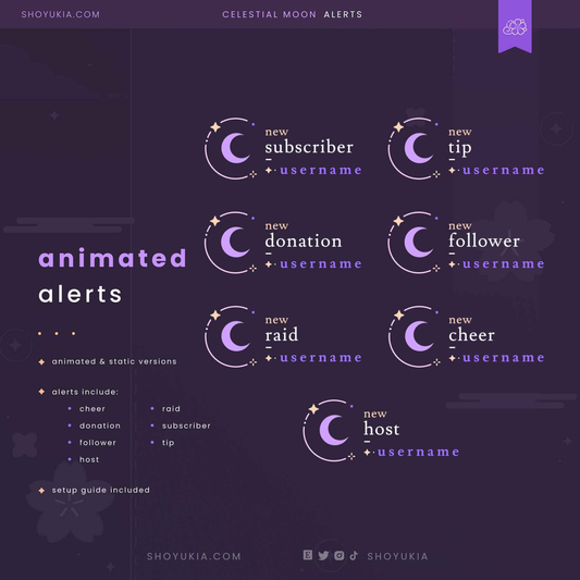 Celestial Moon Stream Alerts (Purple)