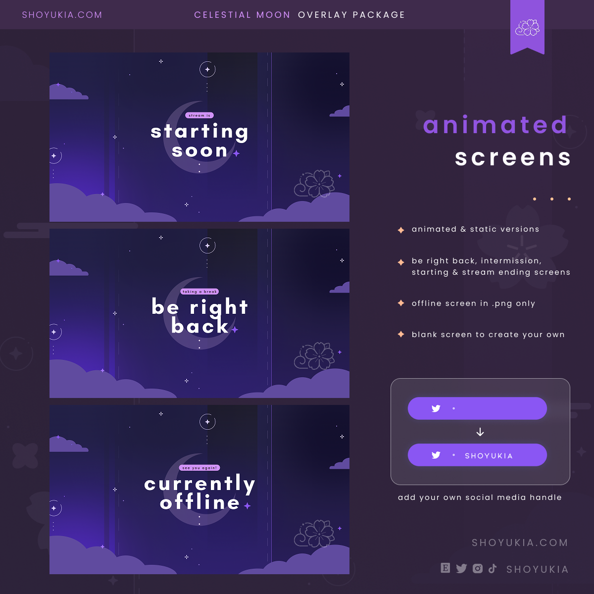 Animated Celestial Moon (Purple) Overlay Package