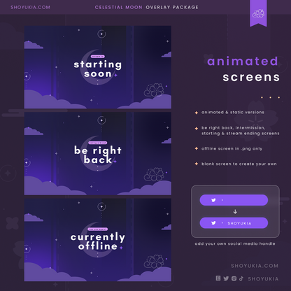 Animated Celestial Moon (Purple) Overlay Package