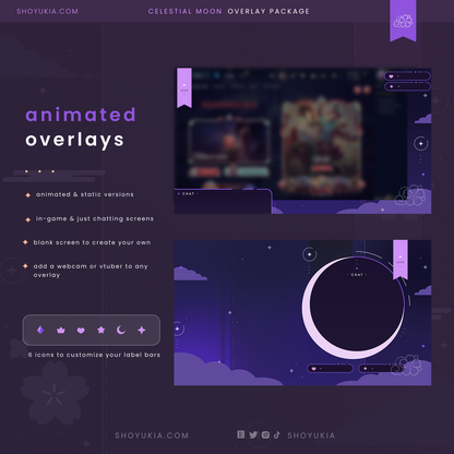 Animated Celestial Moon (Purple) Overlay Package