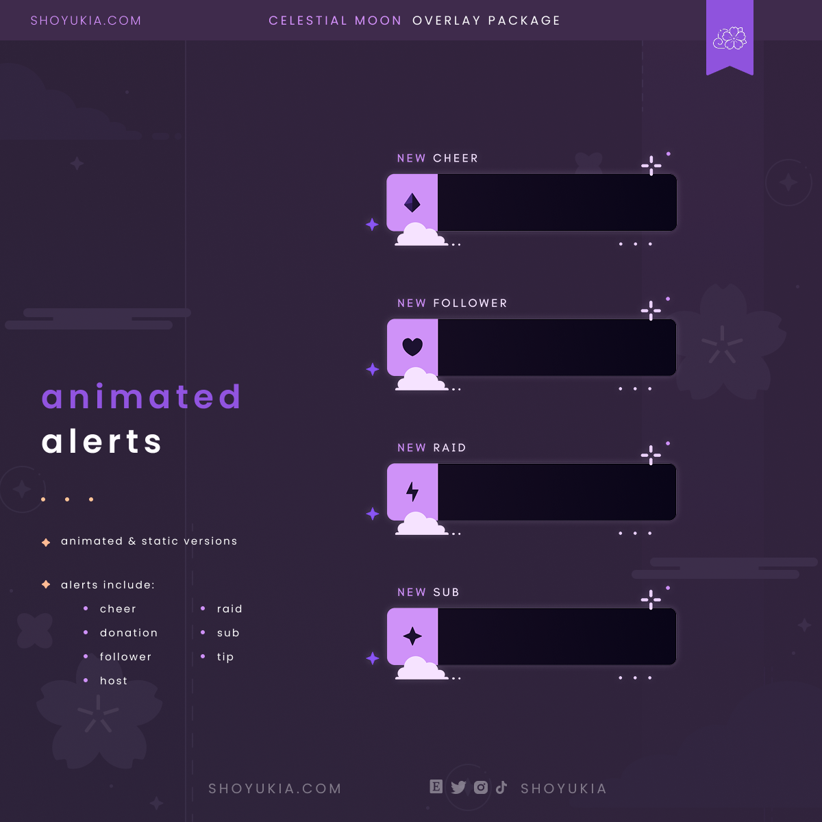 Animated Celestial Moon (Purple) Overlay Package