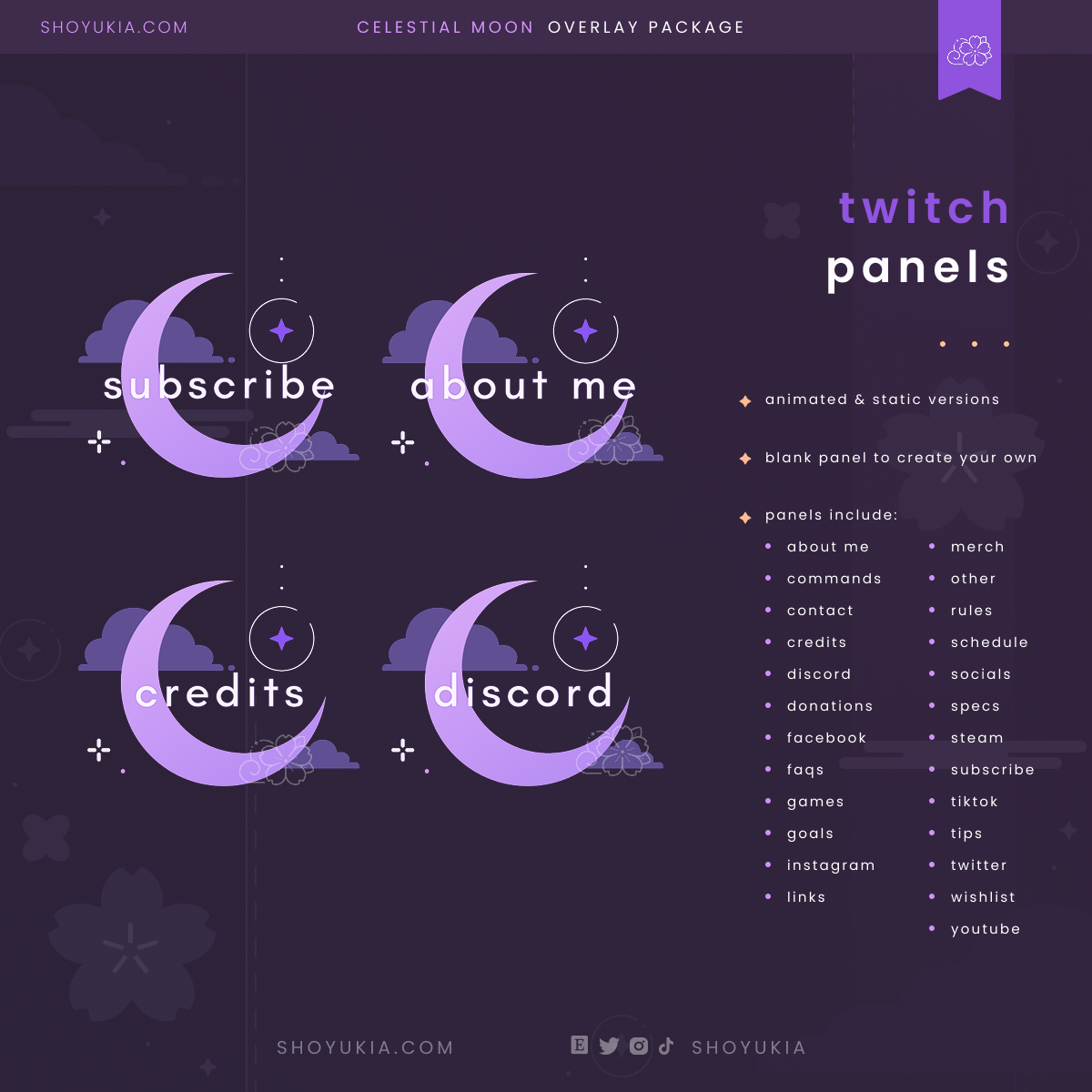 Animated Celestial Moon (Purple) Overlay Package
