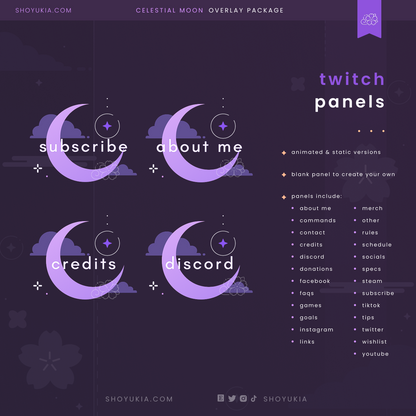 Animated Celestial Moon (Purple) Overlay Package
