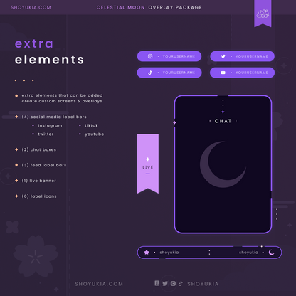 Animated Celestial Moon (Purple) Overlay Package