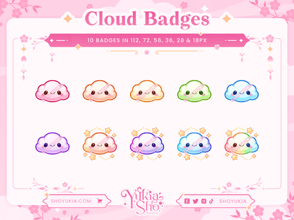 Kawaii Cloud Sub Badges