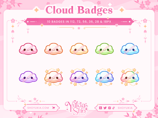 Kawaii Cloud Sub Badges