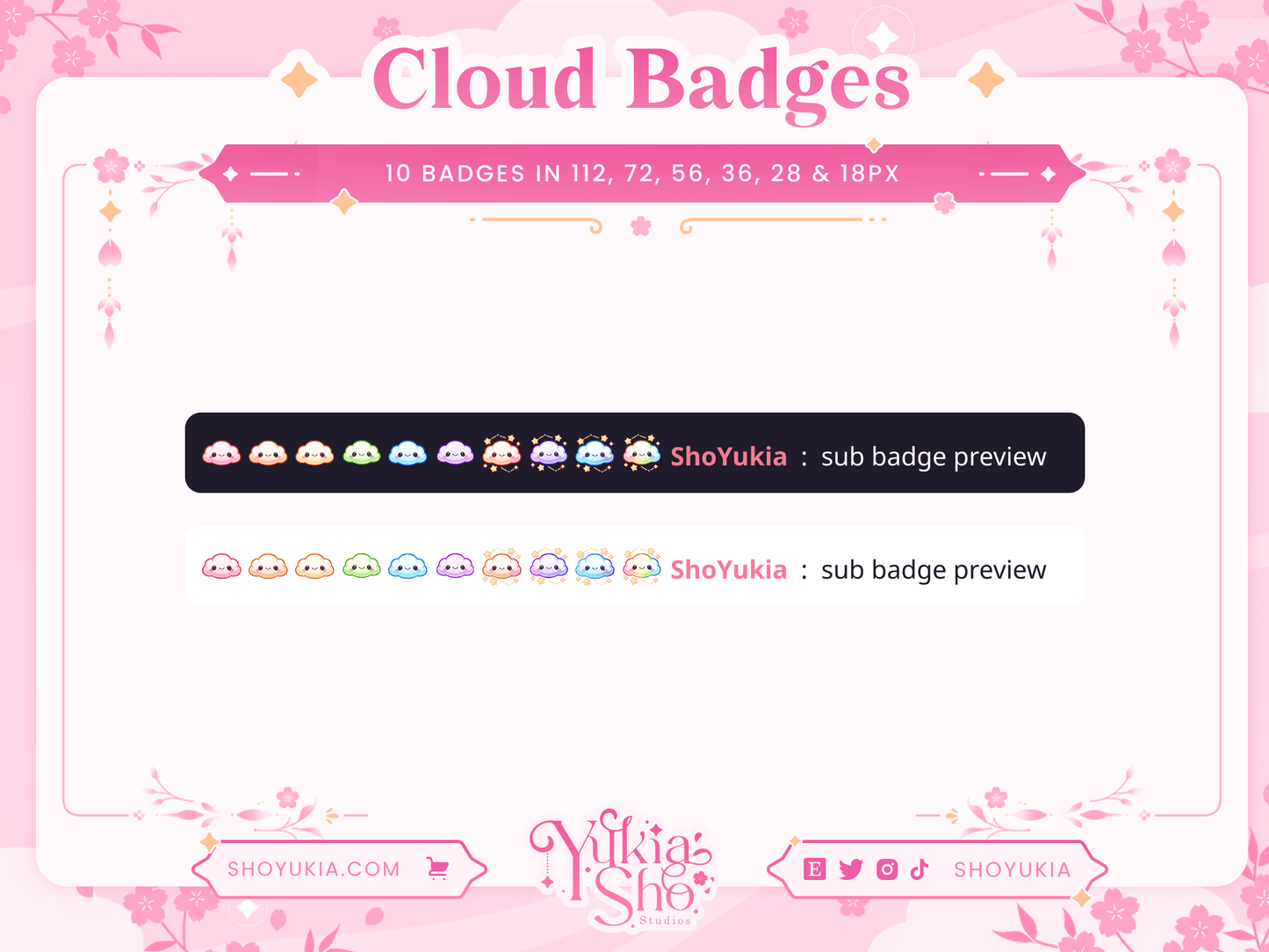 Kawaii Cloud Sub Badges