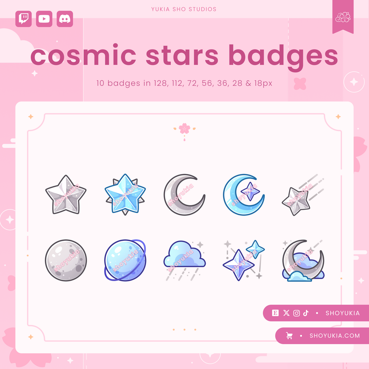 Cosmic Stars Sub Badges (Silver)
