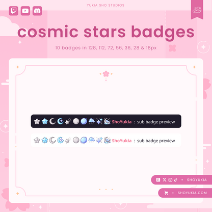 Cosmic Stars Sub Badges (Silver)