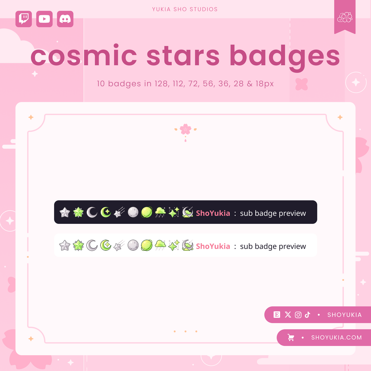 Cosmic Stars Sub Badges (Silver)
