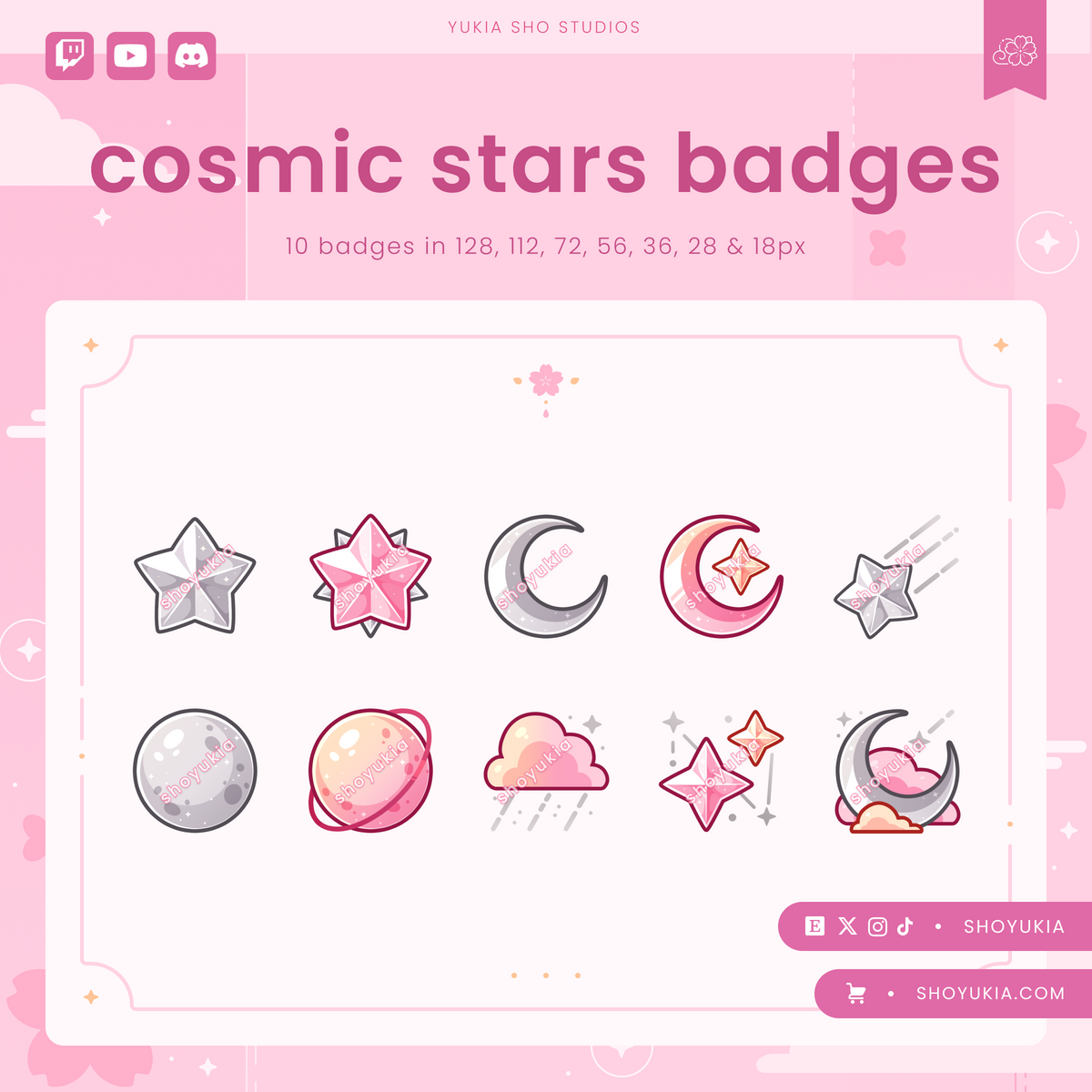 Cosmic Stars Sub Badges (Silver)