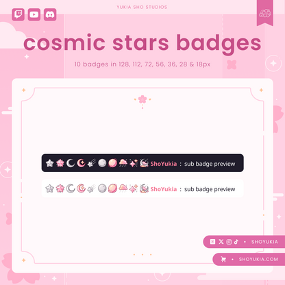 Cosmic Stars Sub Badges (Silver)