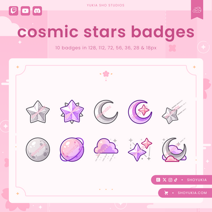 Cosmic Stars Sub Badges (Silver)
