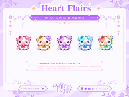 Kawaii Cow Sub Badges