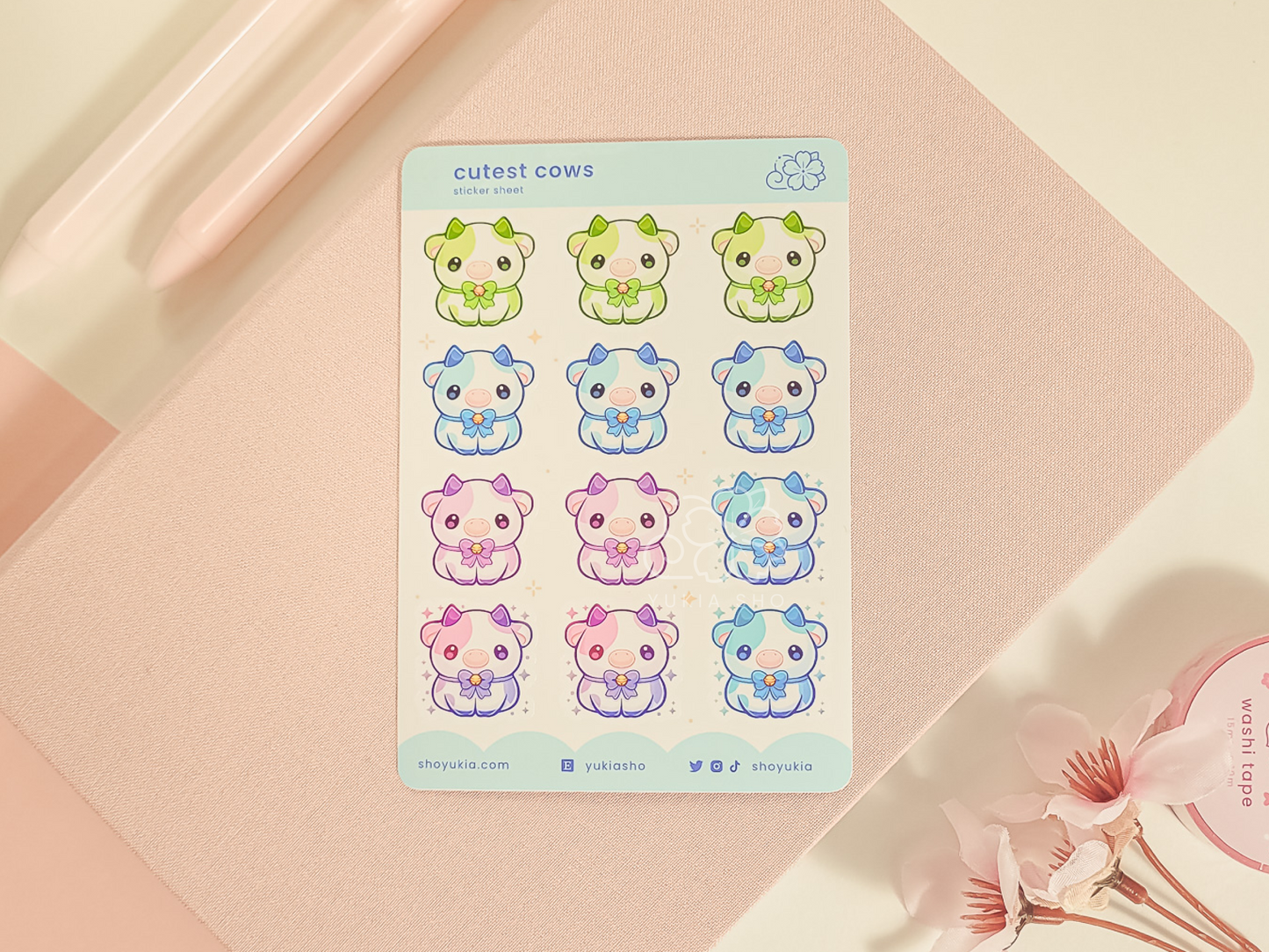 Cutest Cows Mini Sticker Sheet