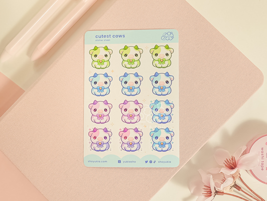 Cutest Cows Mini Sticker Sheet