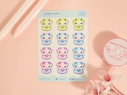 Cutest Cows Mini Sticker Sheet