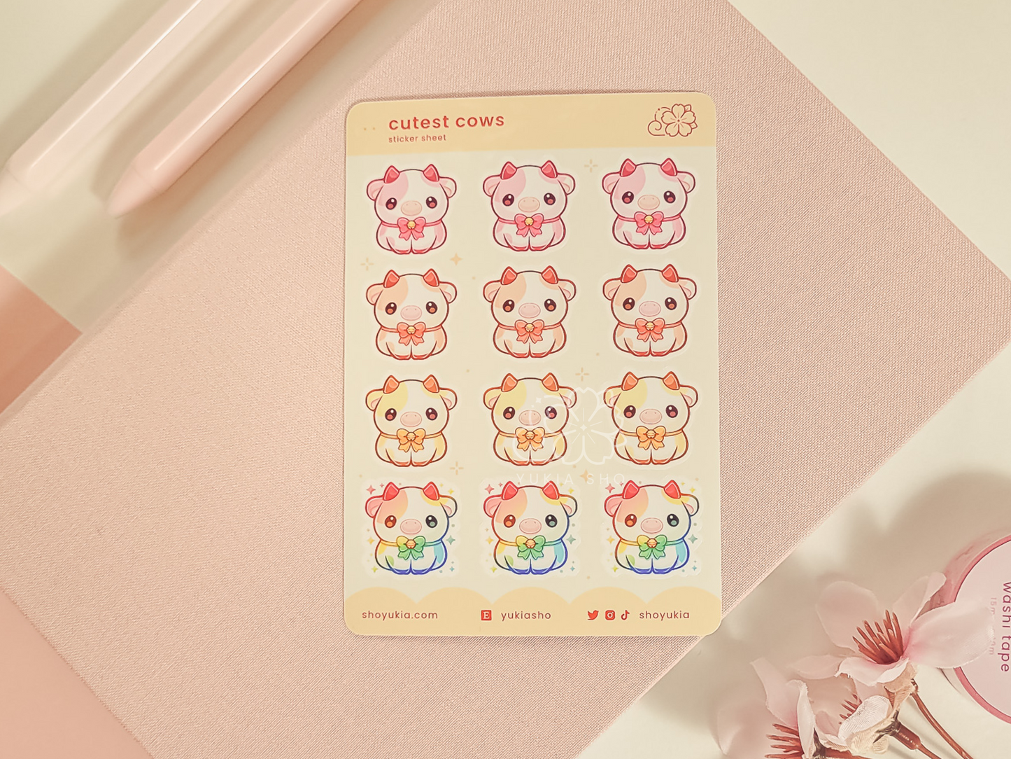 Cutest Cows Mini Sticker Sheet