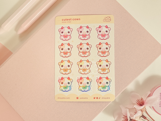 Cutest Cows Mini Sticker Sheet
