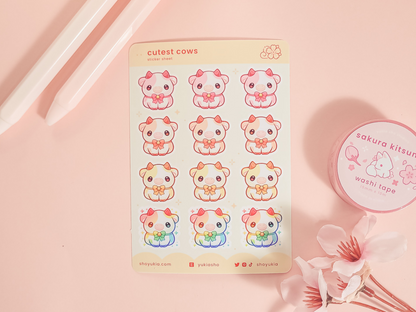 Cutest Cows Mini Sticker Sheet