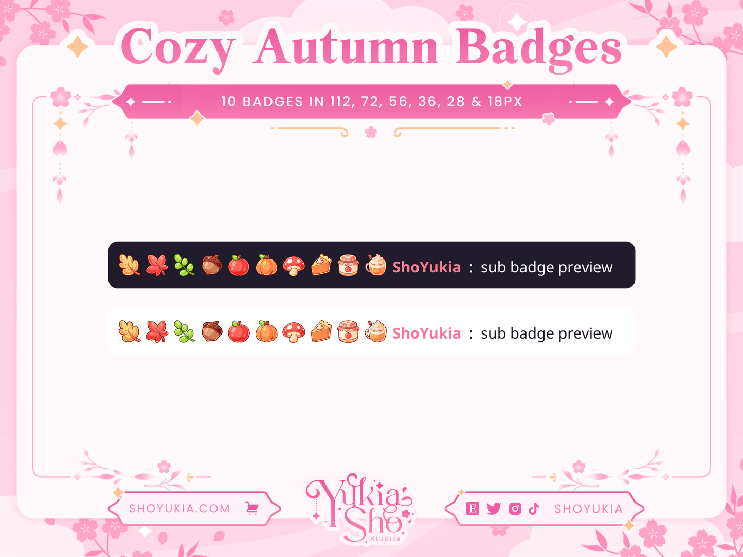 Cozy Autumn Sub Badges